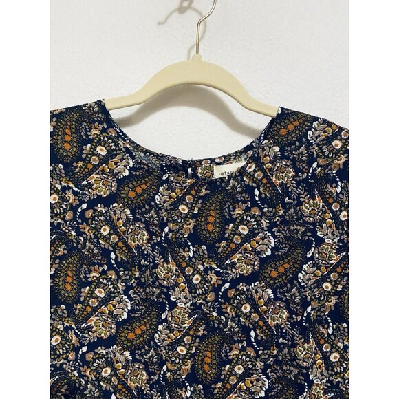Natural Life Dress Womens Small Navy Blue Heidi Mini Ruffle Hem Boho Prairie - Picture 3 of 8